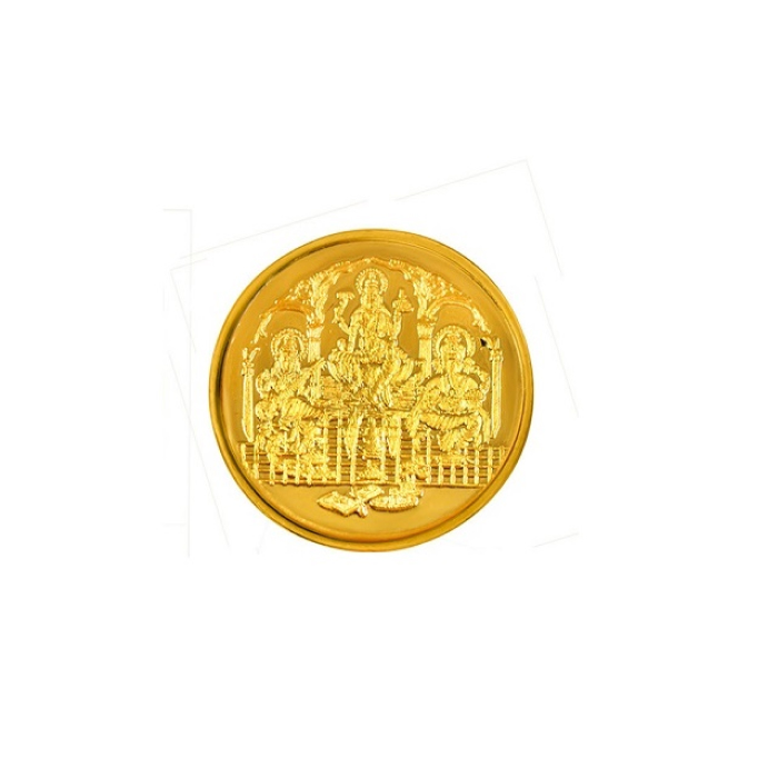 10g Laxmi-Ganesh-Saraswati, 24k (995) Yellow Gold Precious Coin