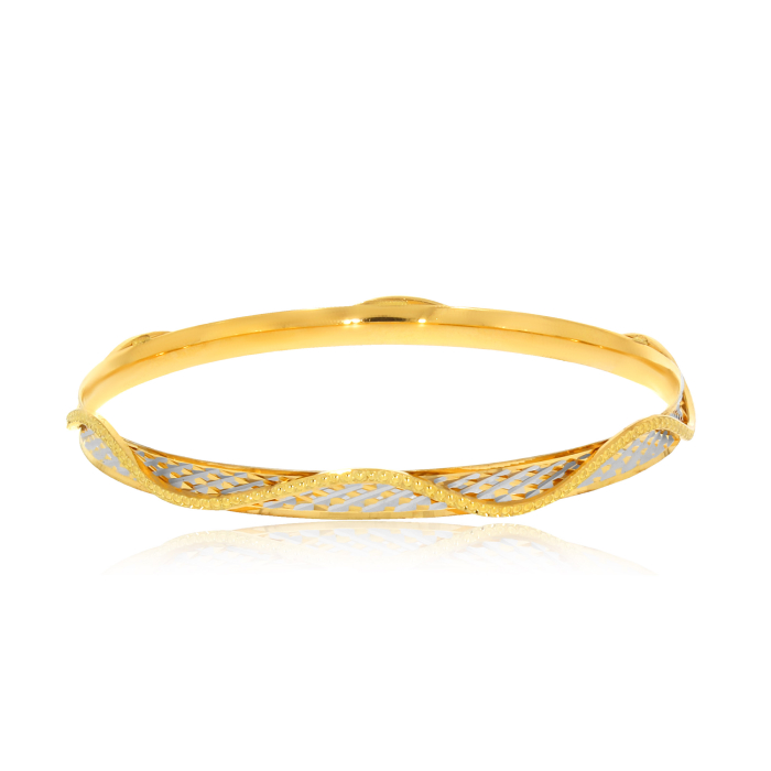 Wavy Modish Craft Gold Bangles