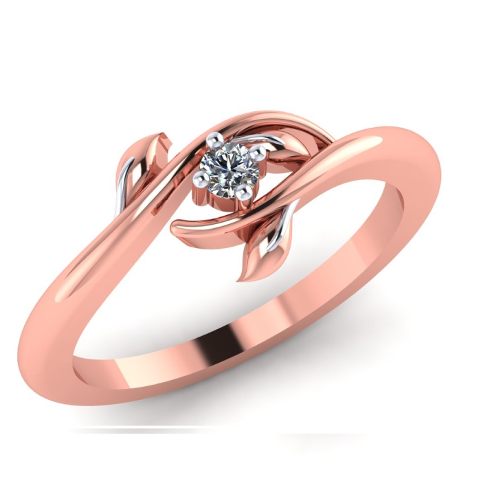 An Amazing Crafted Rose Gold Diamond Ladies Ring